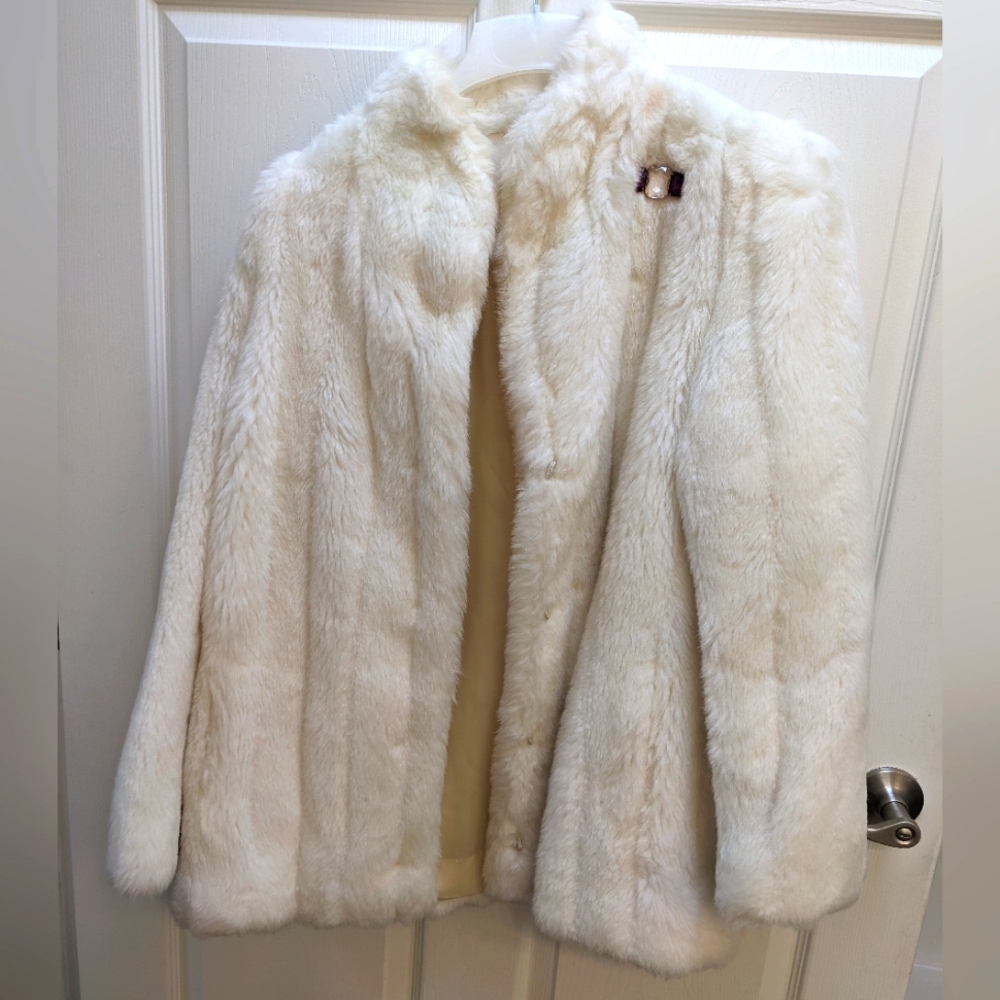 Candace Originals White Fur Coat